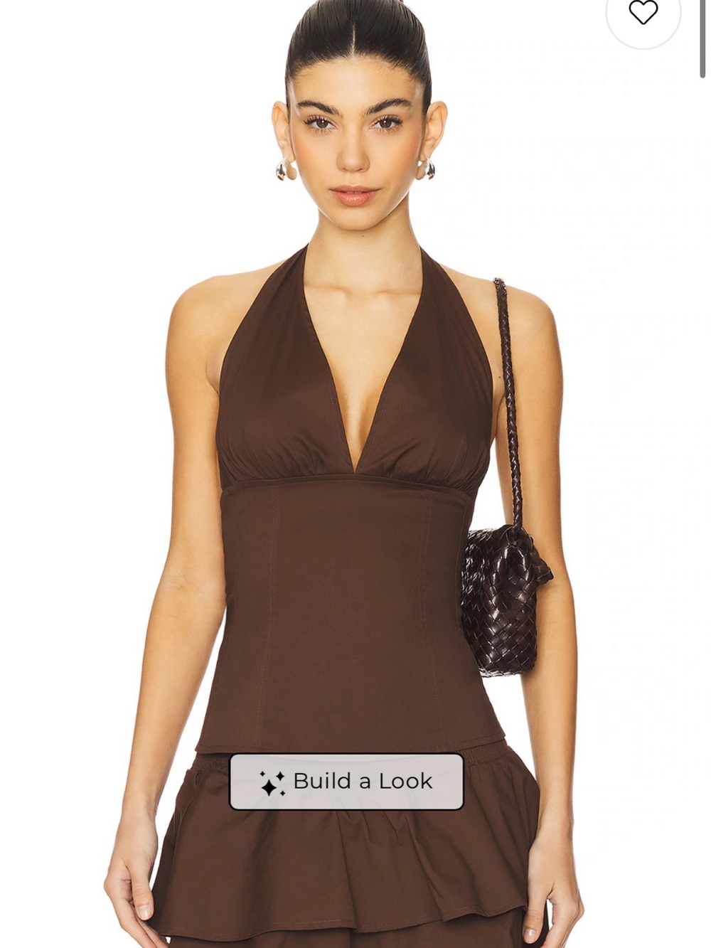 WeWoreWhat Chocolate Brown Smocked Halter Top